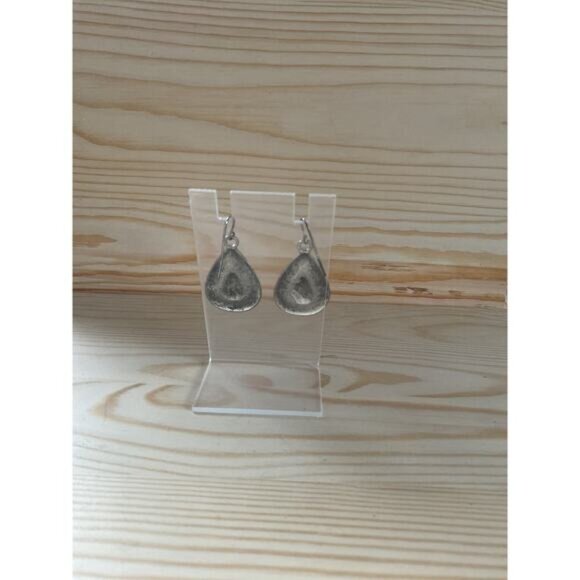 Bohemian Boho Earth Tone Colored Teardrop Dangle Earrings - Picture 2 of 4